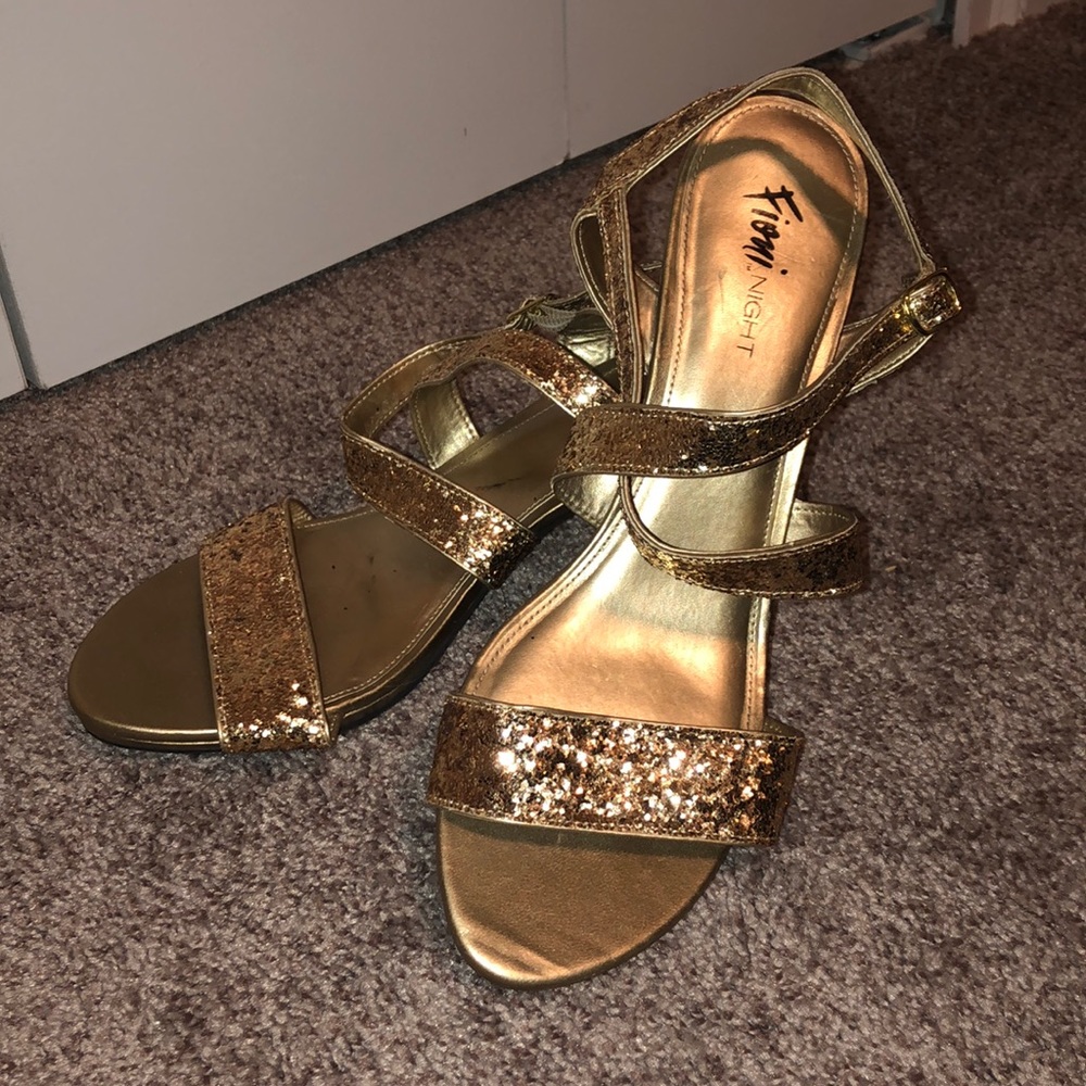 Gold shimmery heels